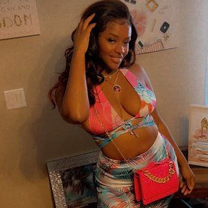 Criss Cross Cami, Bodycon 2pc Trendy Skirt  Set